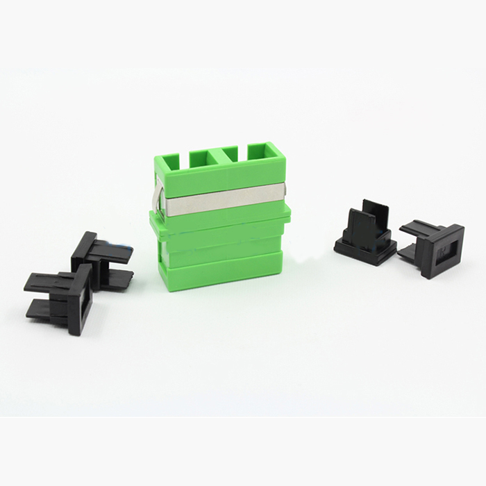 SC APC Fiber Optic Adapter Single Core 녹색 Plastic Flange