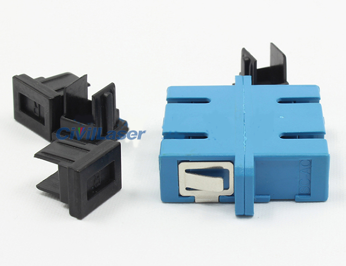 SC 단일 모드 Double Core Optical Adapter Blue Plastic Flange Plate