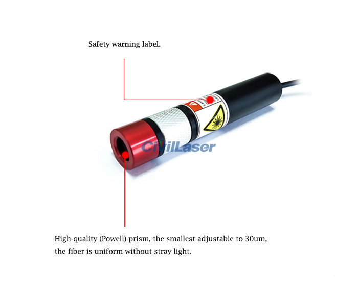 5 Lines Laser Module 638nm 100~200mW Red DOE Laser Focus Adjustable