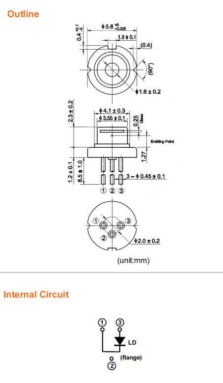 QSI 650nm 5mW 레이저 다이오드 빨간색 Laser QL65D7S TO-18 5.5mm LD