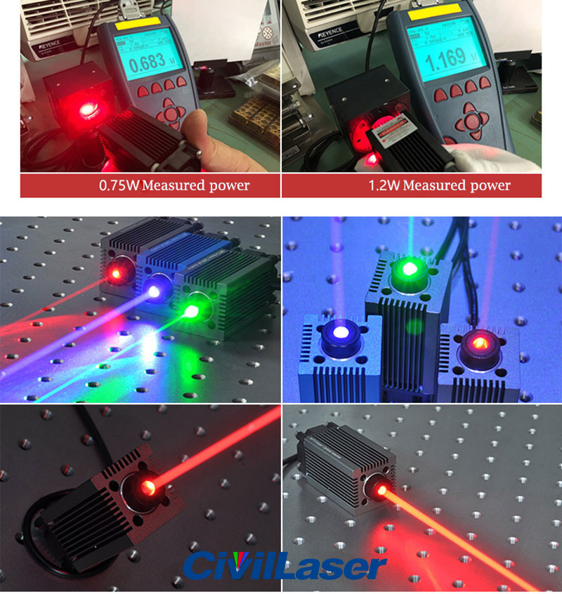 638nm 750mw 1.2W 빨간색 고성능 laser