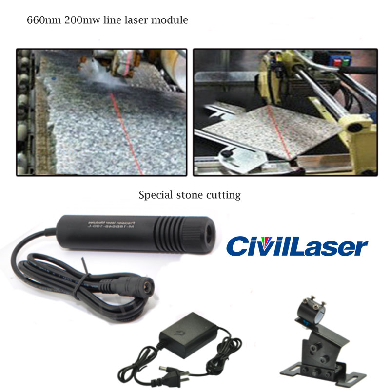 660nm 200mW 빨간색 Line laser module Special Stone/Wood cutting