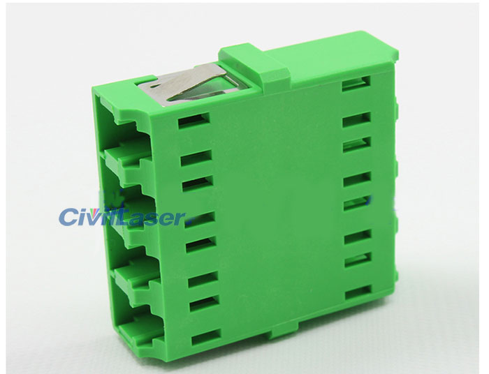 APC Connector LC 녹색 단일 모드 Four Core Fiber Optic Adapter