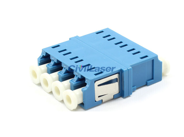 Multimode Four Core LC Cyan Blue Fiber Optic Adapter