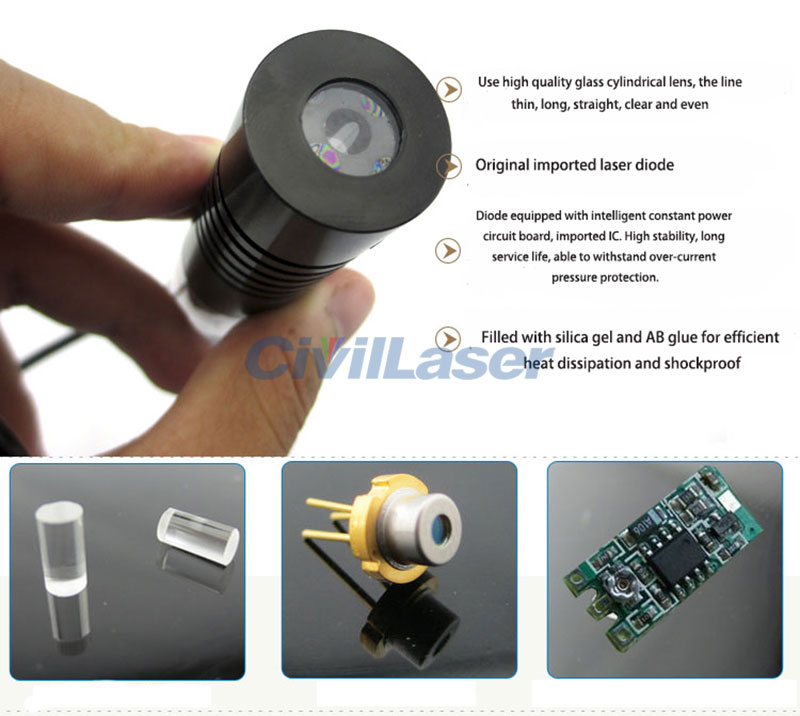 520nm 50mw High Stable 녹색 line laser module 